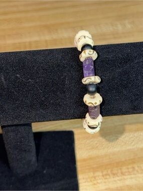 Amethyst crystal Rock bracelet